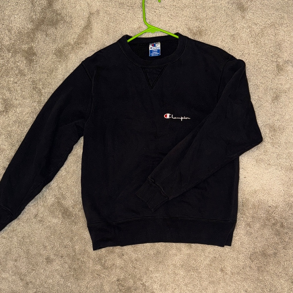 Champion Men's Black Crewneck Sweater